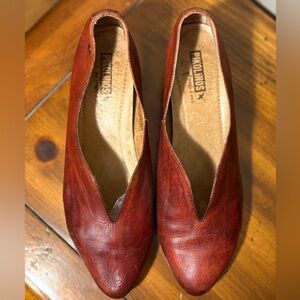 PIKOLINOS Women's Rich Brown Leather Loafers